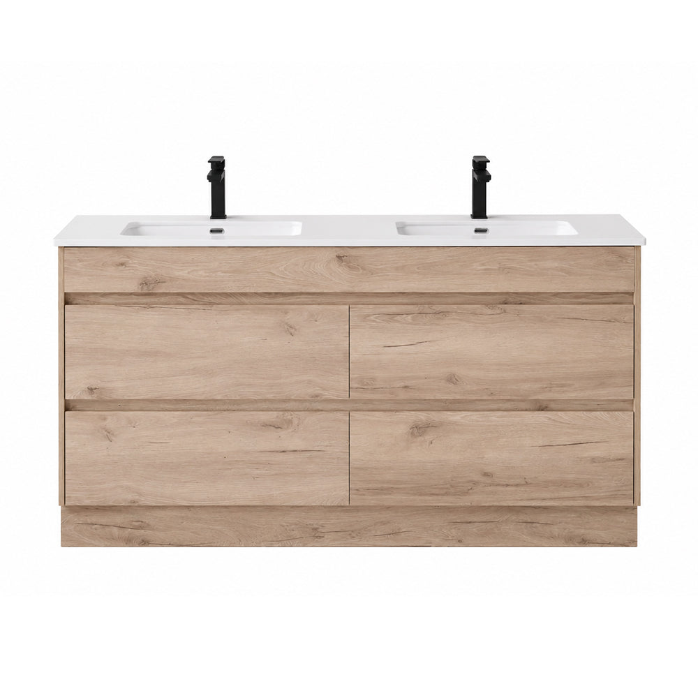 BV10 Dark Oak Fingerpull Freestanding Vanity - 600 / 750 / 900 / 1200 / 1500 / 1800mm