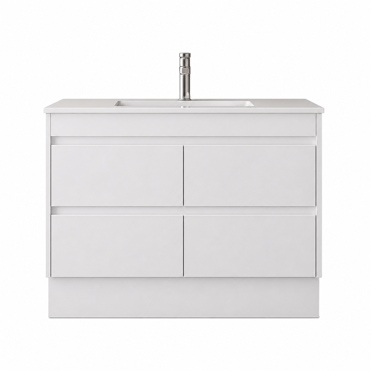 BV15 Gloss White Fingerpull Freestanding Vanity - 600 / 750 / 900 / 1200 / 1500 / 1800mm