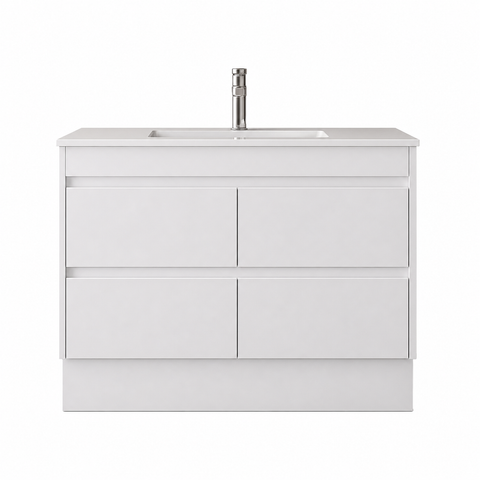 BV15 Gloss White Fingerpull Freestanding Vanity - 600 / 750 / 900 / 1200 / 1500 / 1800mm