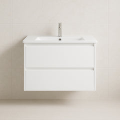 BV15WH Gloss White Fingerpull Wall Hung Vanity - 600 / 750 / 900 / 1200 / 1500S / 1500D / 1800mm