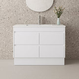 BV15 Gloss White Fingerpull Freestanding Vanity - 600 / 750 / 900 / 1200 / 1500 / 1800mm