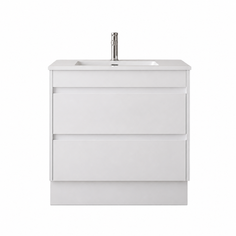 BV15 Gloss White Fingerpull Freestanding Vanity - 600 / 750 / 900 / 1200 / 1500 / 1800mm