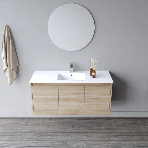 BV17WH (460mm Depth) Woodgrain Fingerpull Wall Hung Vanity- 1200mm