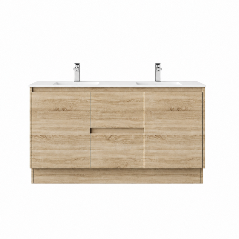 BV17 (520mm Depth) Woodgrain Fingerpull Freestanding Vanity - 1500x520mm