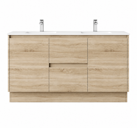 BV17 (520mm Depth) Woodgrain Fingerpull Freestanding Vanity - 1500x520mm