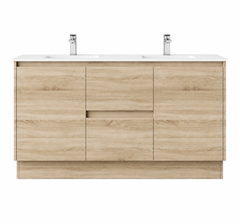 BV17 (520mm Depth) Woodgrain Fingerpull Freestanding Vanity - 1500x520mm