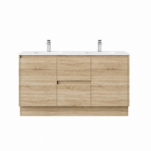 BV17 (520mm Depth) Woodgrain Fingerpull Freestanding Vanity - 1500x520mm