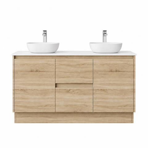 BV17 (520mm Depth) Woodgrain Fingerpull Freestanding Vanity - 1500x520mm