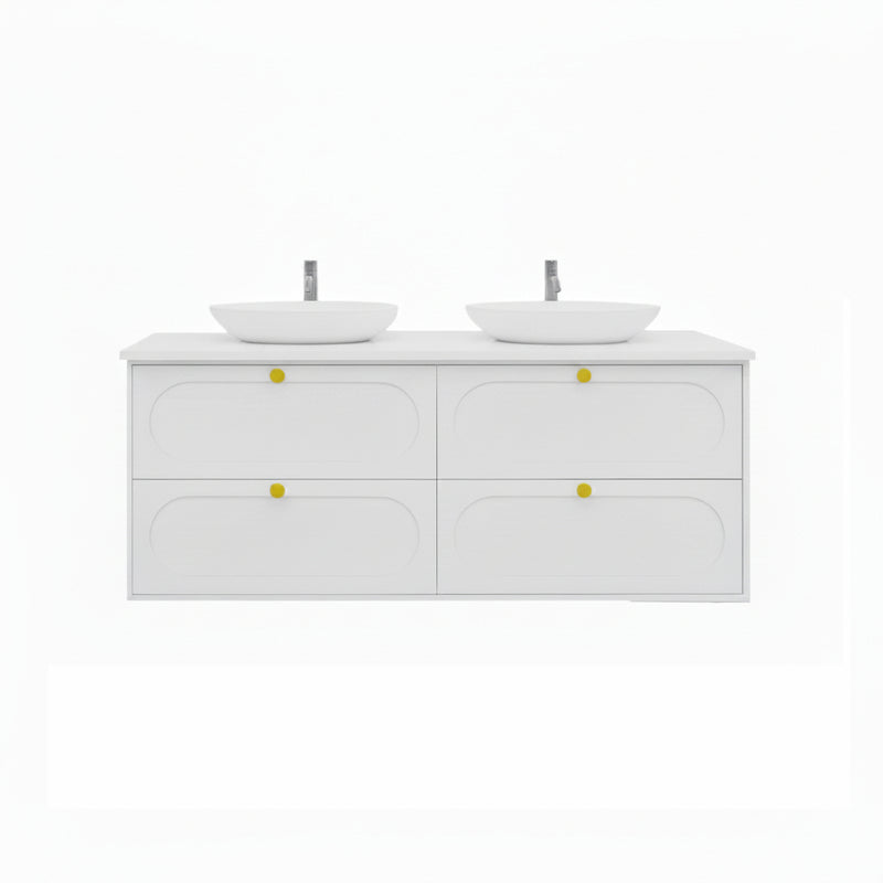 BV18WH (520mm Depth) Matt White Shaker Wall Hung Vanity - 1500mm