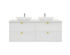 BV18WH (520mm Depth) Matt White Shaker Wall Hung Vanity - 1500mm