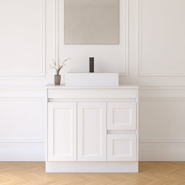 BV01 (500mm Depth) Matte White Shaker Freestanding Vanity - 900 / 1200 / 1500 mm