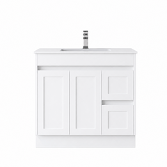 BV51 (460mm Depth) Matt White Fingerpull Freestanding Vanity - 600 / 750 / 900 / 1200 / 1500 / 1800mm