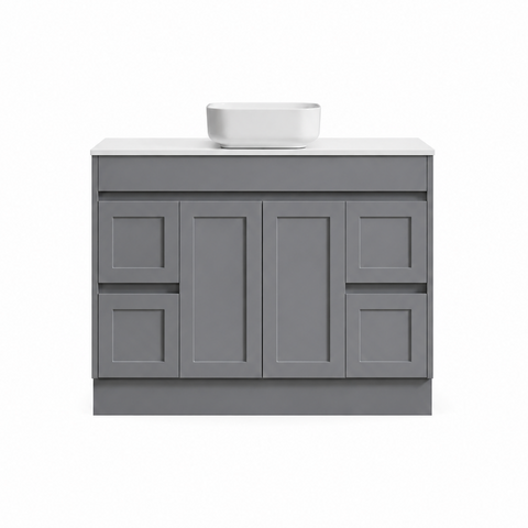BV52 (460mm Depth) Matt Grey Shaker Freestanding Vanity - 600 / 750 / 900 / 1200 / 1500 / 1800mm