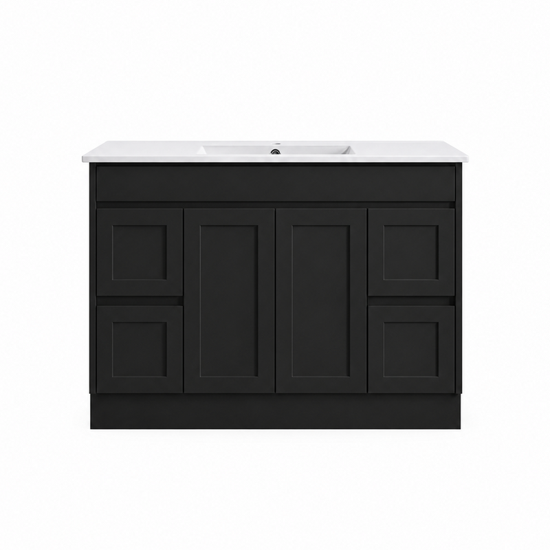 BV53 (460mm Depth) Matt Black Fingerpull Freestanding Vanity - 600 / 750 / 900 / 1200 / 1500 / 1800mm