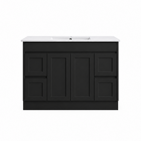 BV53 (460mm Depth) Matt Black Fingerpull Freestanding Vanity - 600 / 750 / 900 / 1200 / 1500 / 1800mm