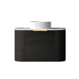BV73 Curved Black Oak Wall Hung Vanity - 600 / 750 / 900 / 1200 / 1500 / 1800mm