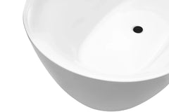 Bryon Oval Freestanding Bath with Overflow 1500mm - Gloss White