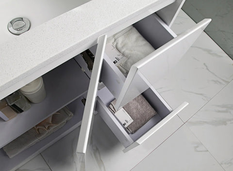 BV03 Gloss White Fingerpull Freestanding Vanity - 600 / 750 / 800 / 900 / 1000 / 1200 / 1500 / 1800mm