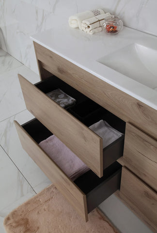 BV10 Dark Oak Fingerpull Freestanding Vanity - 600 / 750 / 900 / 1200 / 1500 / 1800mm