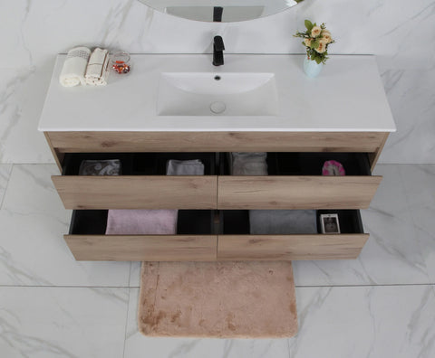 BV10 Dark Oak Fingerpull Freestanding Vanity - 600 / 750 / 900 / 1200 / 1500 / 1800mm