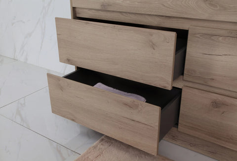 BV10 Dark Oak Fingerpull Freestanding Vanity - 600 / 750 / 900 / 1200 / 1500 / 1800mm