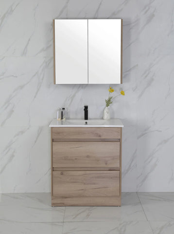 BV10 Dark Oak Fingerpull Freestanding Vanity - 600 / 750 / 900 / 1200 / 1500 / 1800mm