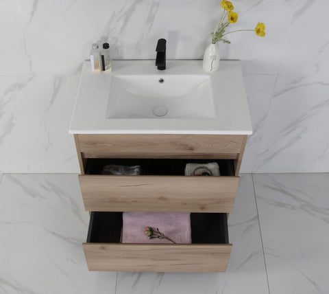 BV10 Dark Oak Fingerpull Freestanding Vanity - 600 / 750 / 900 / 1200 / 1500 / 1800mm