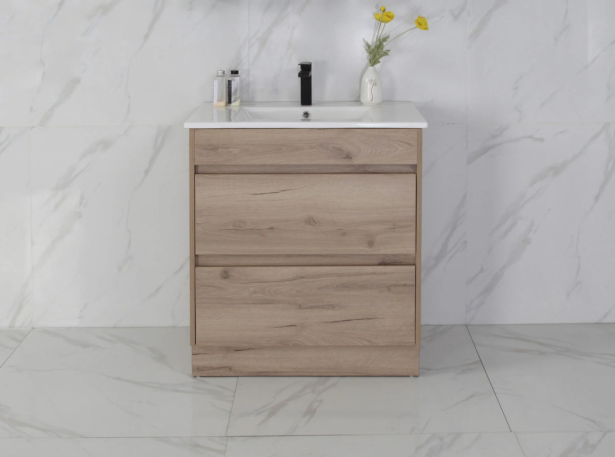 BV10 Dark Oak Fingerpull Freestanding Vanity - 600 / 750 / 900 / 1200 / 1500 / 1800mm