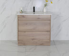 BV10 Dark Oak Fingerpull Freestanding Vanity