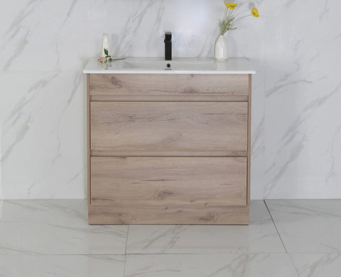 BV10 Dark Oak Fingerpull Freestanding Vanity - 600 / 750 / 900 / 1200 / 1500 / 1800mm