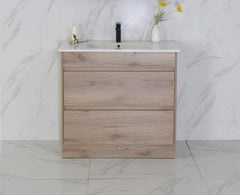 BV10 Dark Oak Fingerpull Freestanding Vanity - 600 / 750 / 900 / 1200 / 1500 / 1800mm