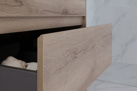 BV10 Dark Oak Fingerpull Freestanding Vanity - 600 / 750 / 900 / 1200 / 1500 / 1800mm