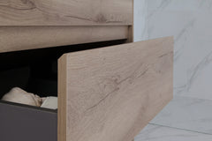 BV10 Dark Oak Fingerpull Freestanding Vanity - 600 / 750 / 900 / 1200 / 1500 / 1800mm