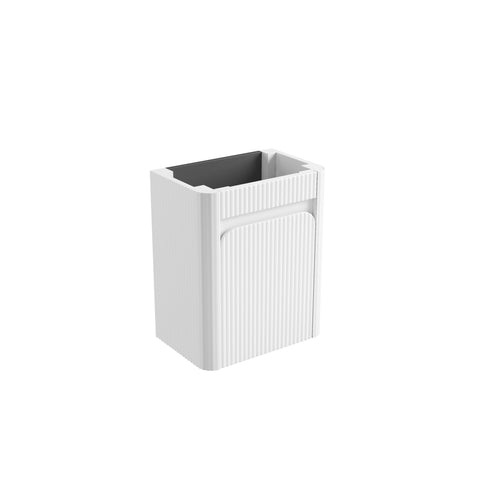 BV93WH Mini Compact Matte White Fluted Wall Hung Ensuite Plywood Vanity 450x295mm