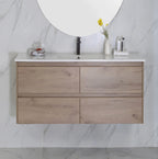 BV10WH Dark Oak Fingerpull Wall Hung Vanity