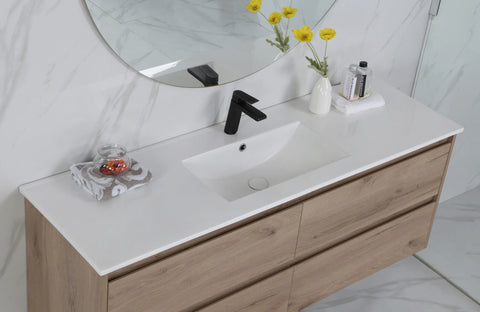 BV10WH Dark Oak Fingerpull Wall Hung Vanity - 600 / 750 / 900 / 1200 / 1500S / 1500D / 1800mm