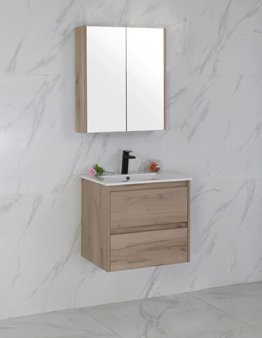 BV10WH Dark Oak Fingerpull Wall Hung Vanity - 600 / 750 / 900 / 1200 / 1500S / 1500D / 1800mm