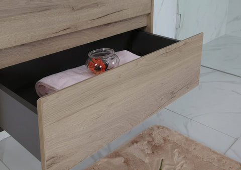 BV10WH Dark Oak Fingerpull Wall Hung Vanity - 600 / 750 / 900 / 1200 / 1500S / 1500D / 1800mm