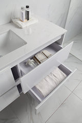 BV15WH Gloss White Fingerpull Wall Hung Vanity - 600 / 750 / 900 / 1200 / 1500S / 1500D / 1800mm