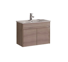 BV27WH Slimline (360mm depth) Dark Oak Fingerpull Wall Hung Vanity - 600 / 750 / 900mm