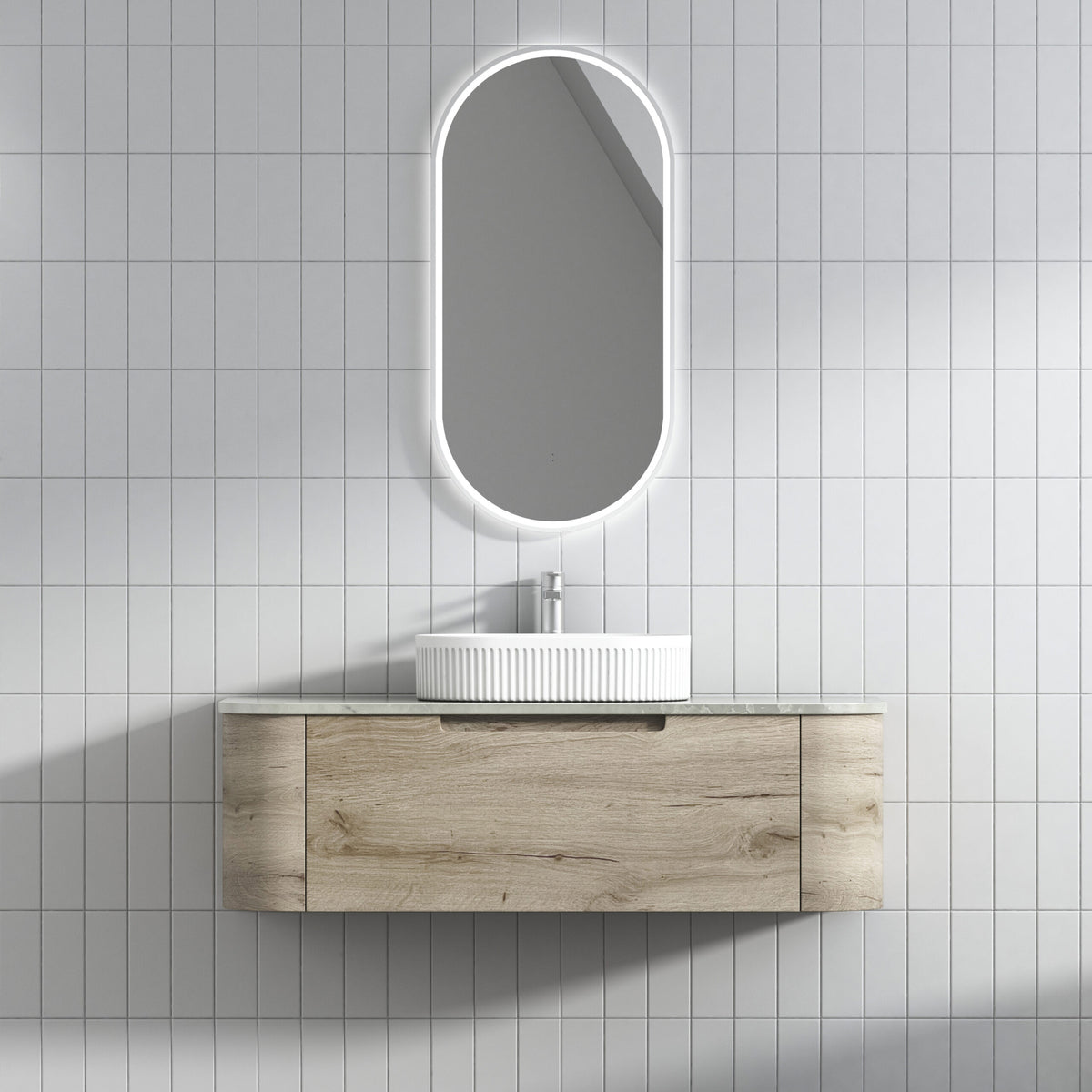 BV16WH Ash Woodgrain Fingerpull Wall Hung Vanity - 750 / 900 / 1200 / 1500 / 1800mm