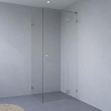 Custom Size Frameless Shower Screen Front & Return - 2100mm High - Brushed Nickel