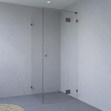 Custom Size Frameless Shower Screen Front & Return - 2100mm High -Gun Metal