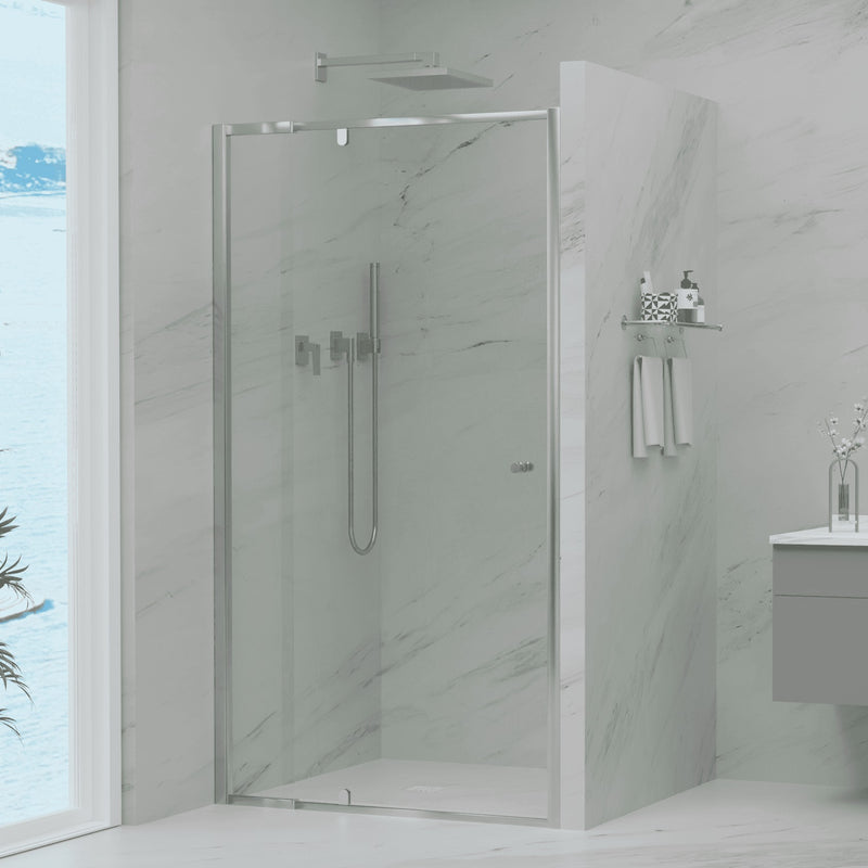 Special Order - Chrome 6mm Framed Adjustable Shower Screen, Wall to Wall, Various Size Combinations, 1950mm High