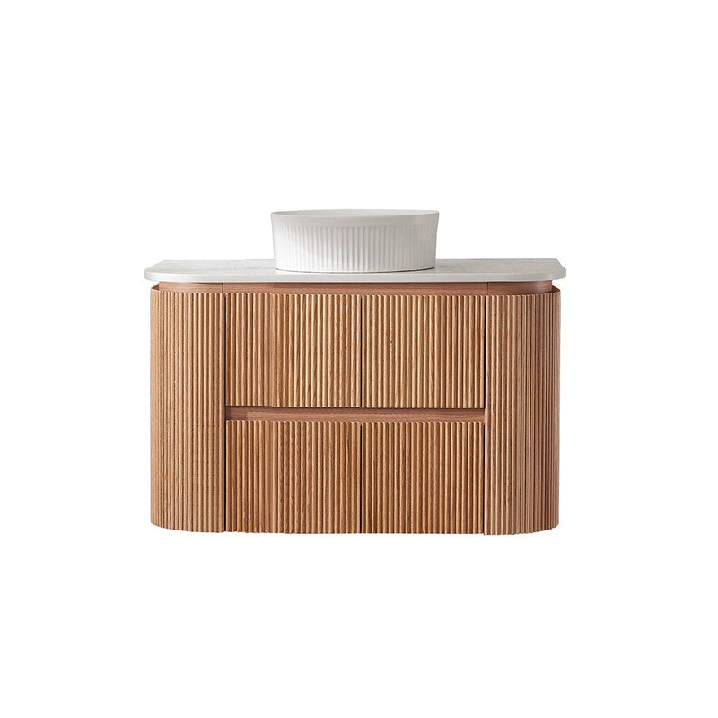 BV86 Wood Texture Wall Hung Fluted Plywood Vanity - 900/1200/1500mm