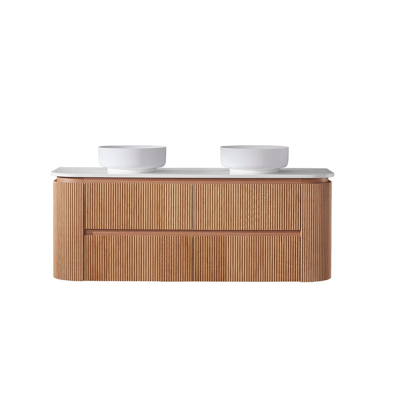 BV86 Wood Texture Wall Hung Fluted Plywood Vanity - 900/1200/1500mm