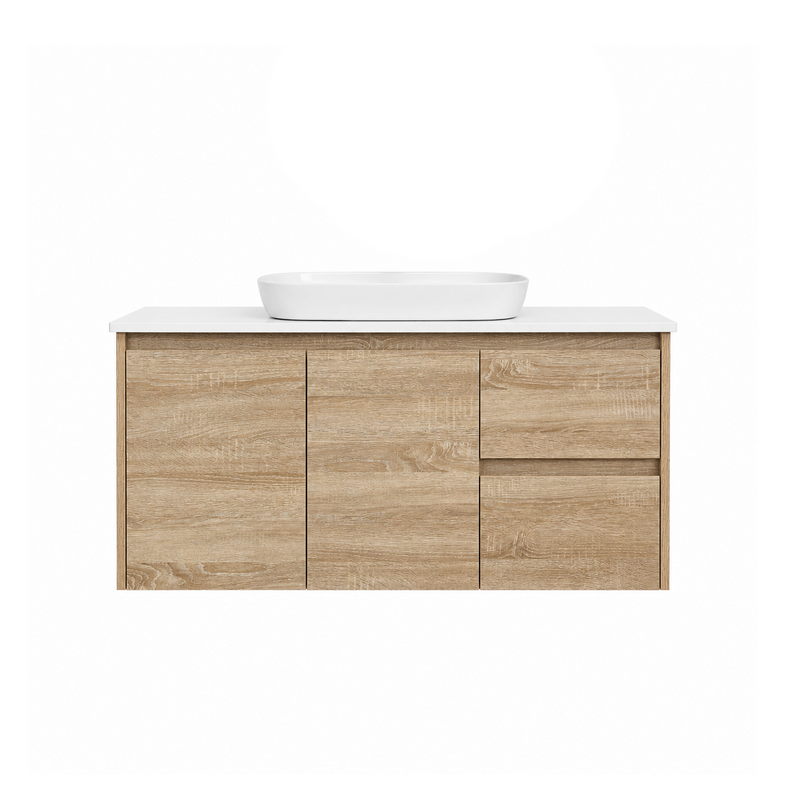 BV17WH (460mm Depth) Woodgrain Fingerpull Wall Hung Vanity- 1200mm