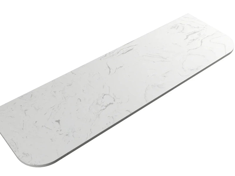 AU Cato (460mm Depth) Curved Solid Surface Flat Vanity Top - Various Sizes