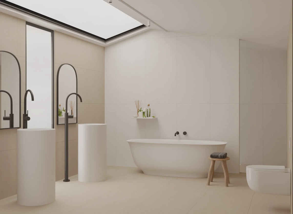 Signature Oval Solid Surface Freestanding Bath with Overflow 1700mm - Matte White
