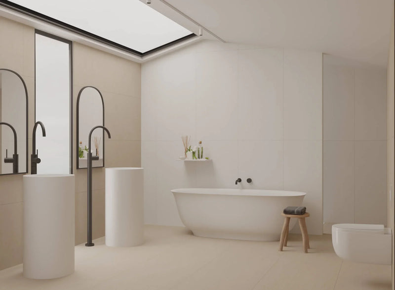 Signature Oval Solid Surface Freestanding Bath with Overflow 1700mm - Matte White